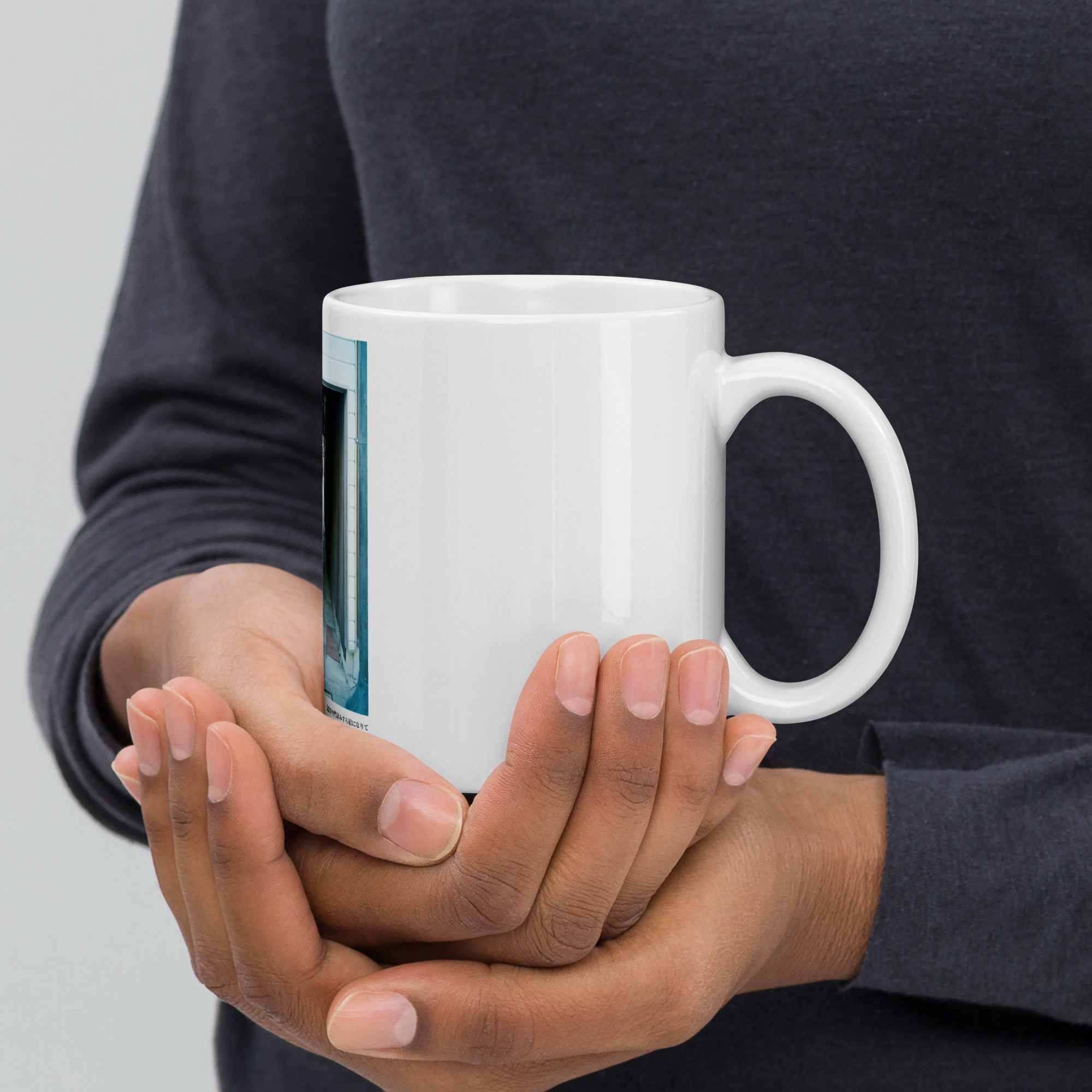 White glossy mug: Languidly Cat - Image 4