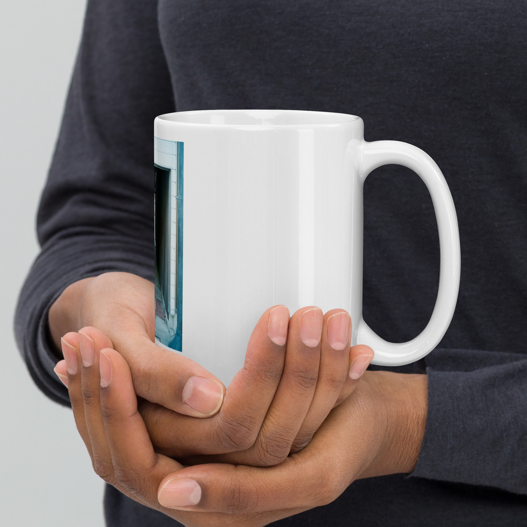 White glossy mug: Languidly Cat - Image 5